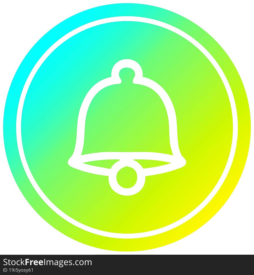 old bell circular in cold gradient spectrum