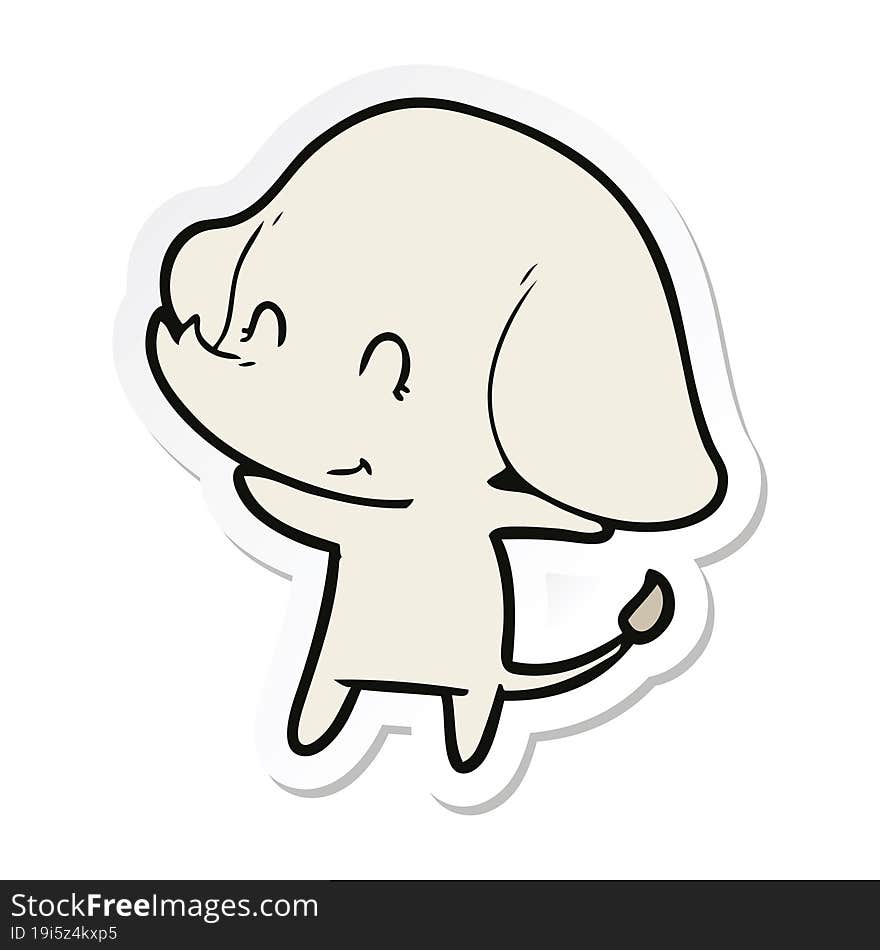 sticker of a cute cartoon elephant