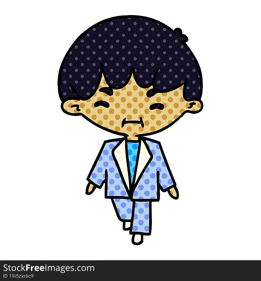 cartoon kawaii cute boy in suit