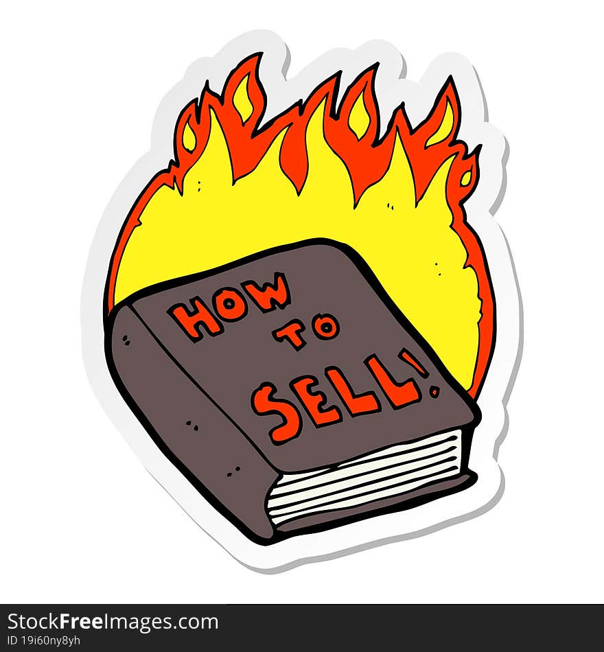 sticker of a cartoon how to sell book