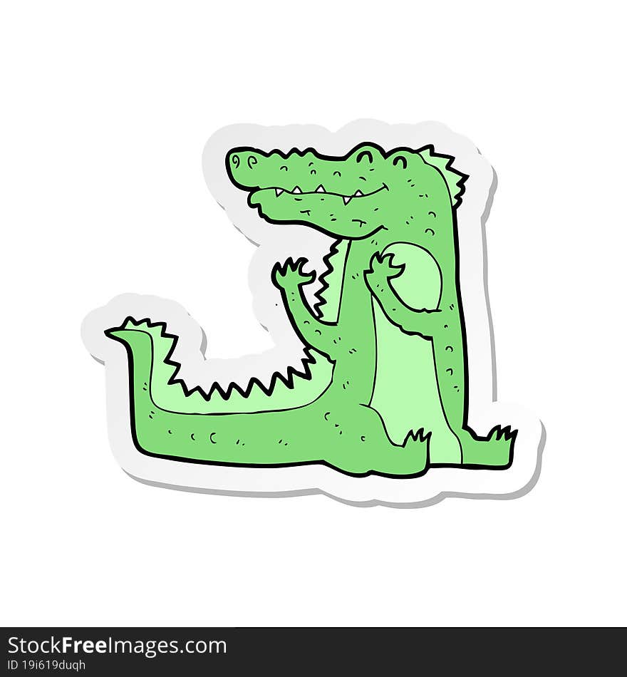 sticker of a cartoon crocodile