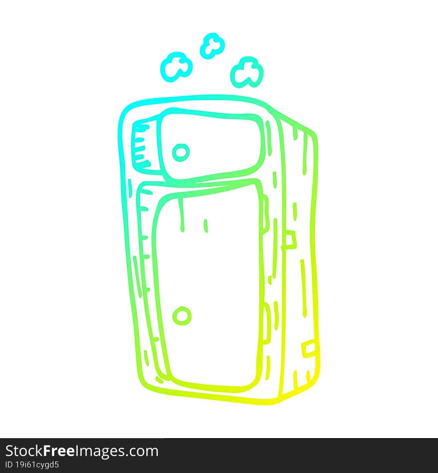 cold gradient line drawing cartoon dusy cabinet