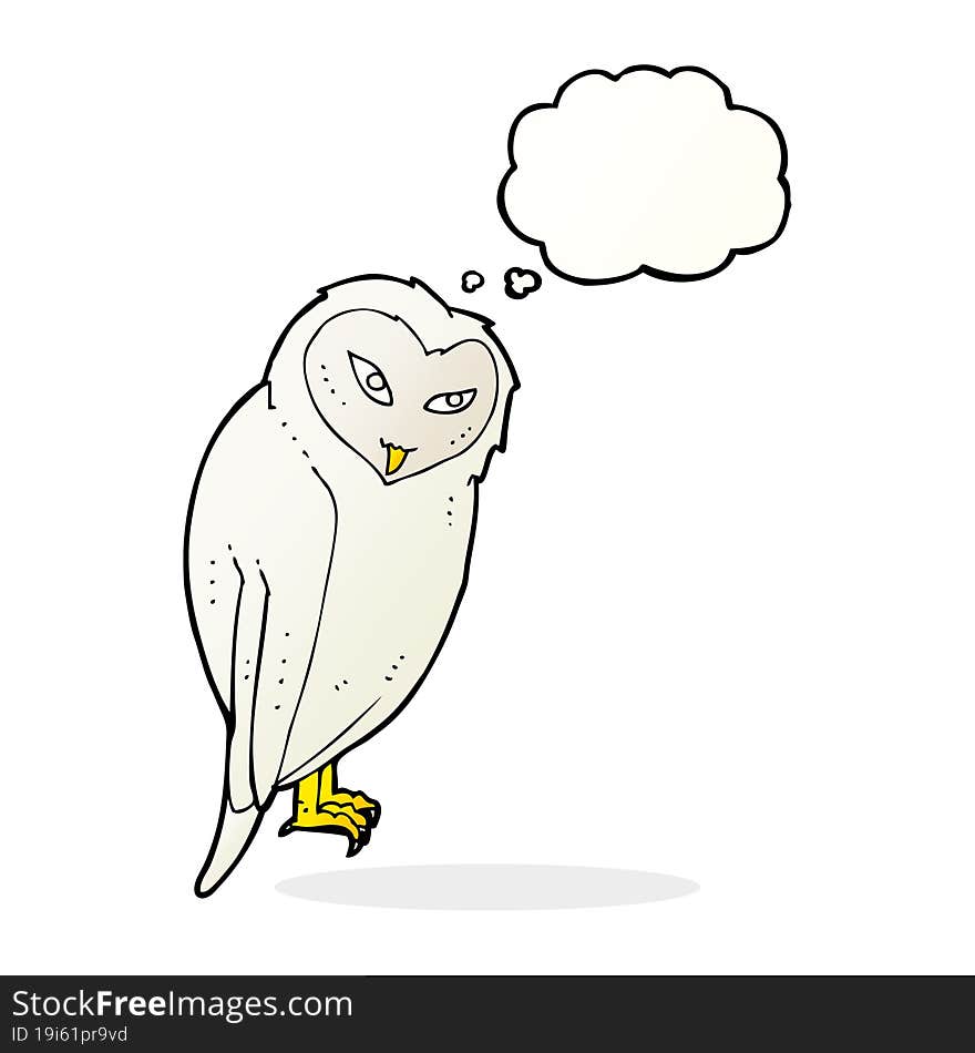 Cartoon Owl With Thought Bubble