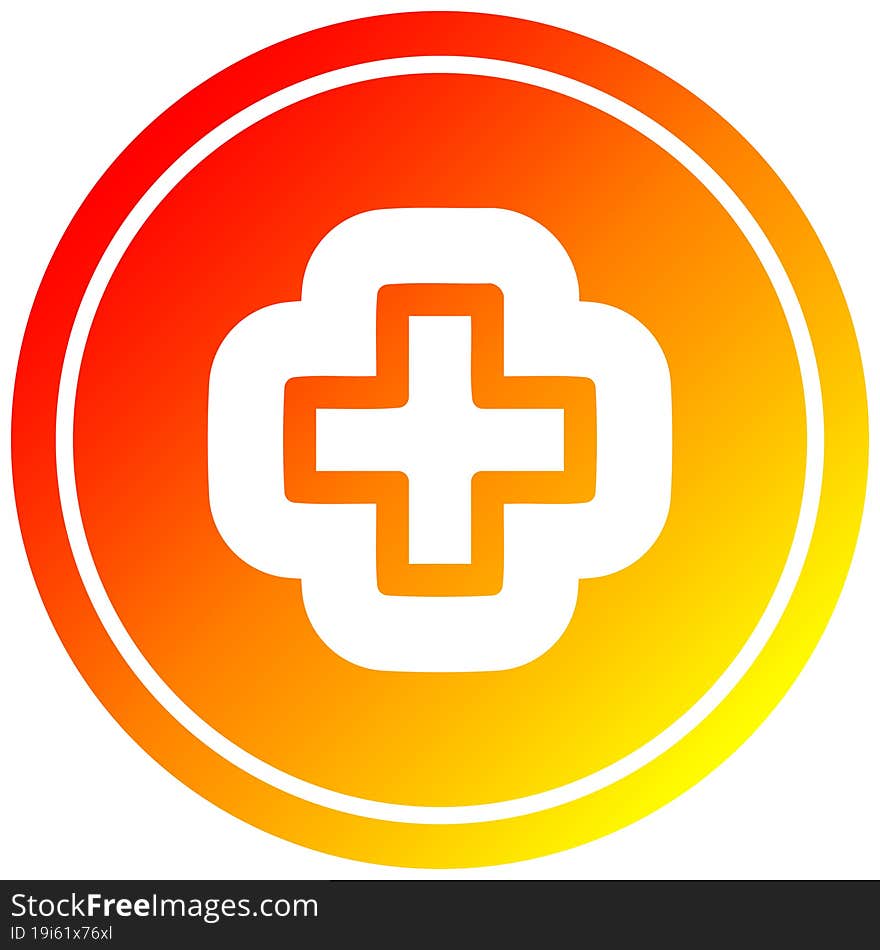 addition symbol circular in hot gradient spectrum