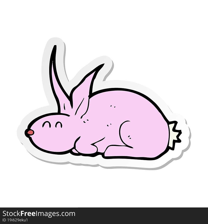 sticker of a cartoon rabbit