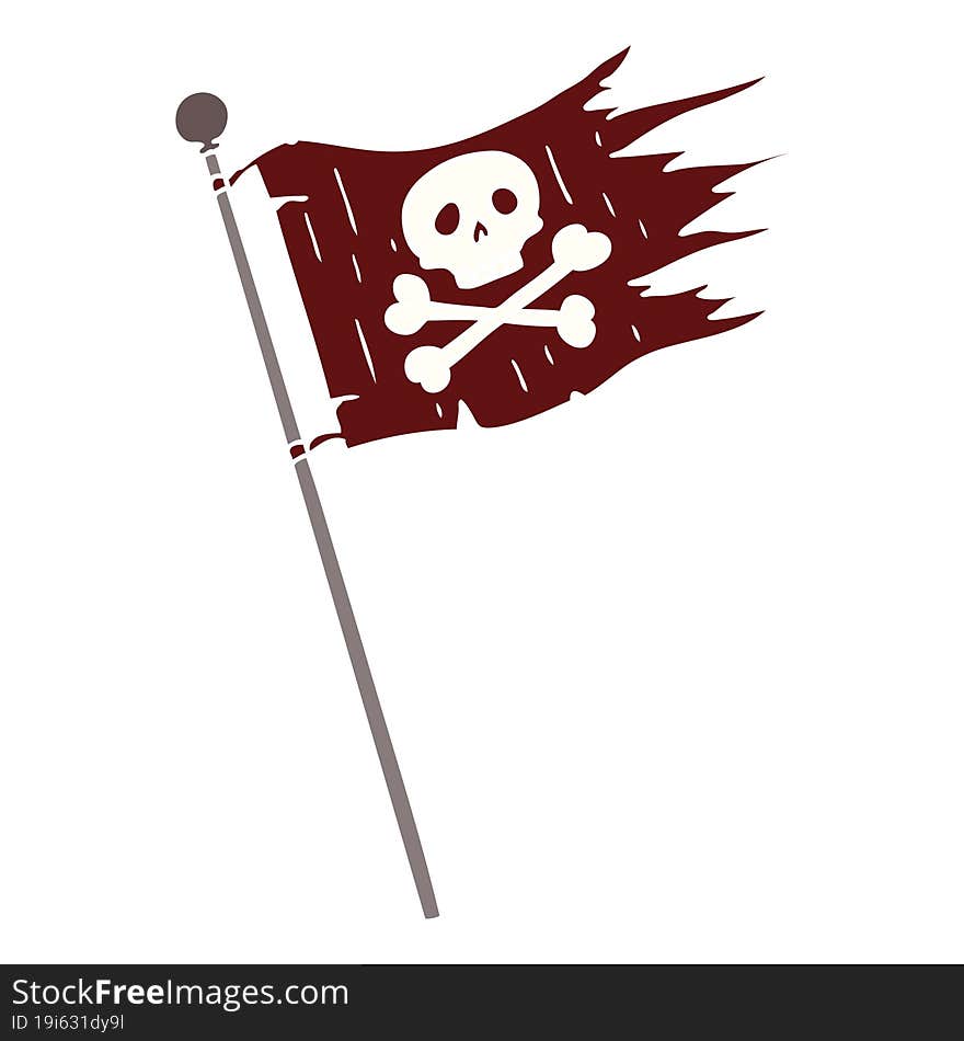 hand drawn cartoon doodle of a pirates flag