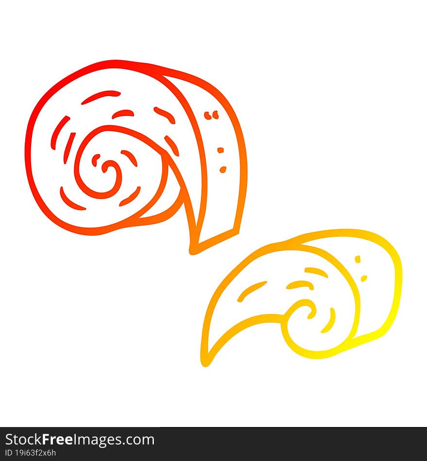 warm gradient line drawing cartoon swirl decorative elements