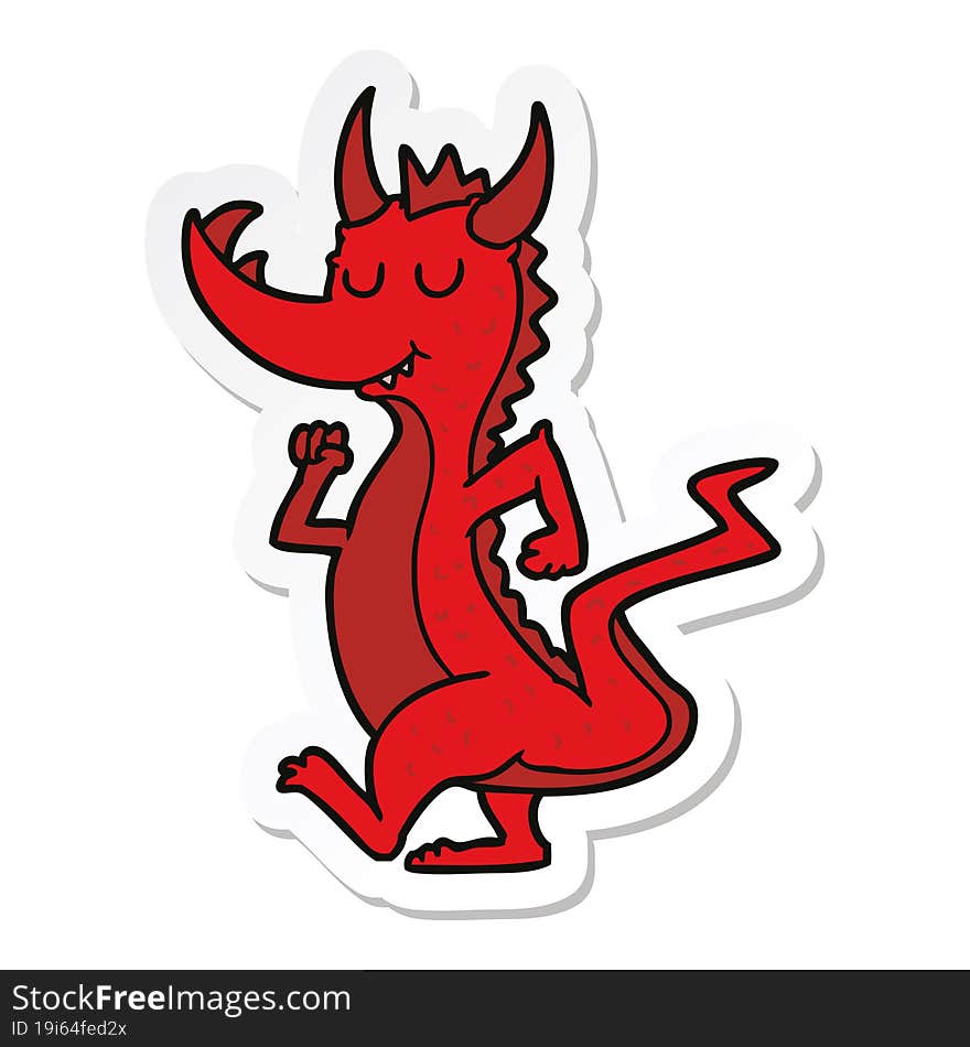 sticker of a cartoon cute dragon