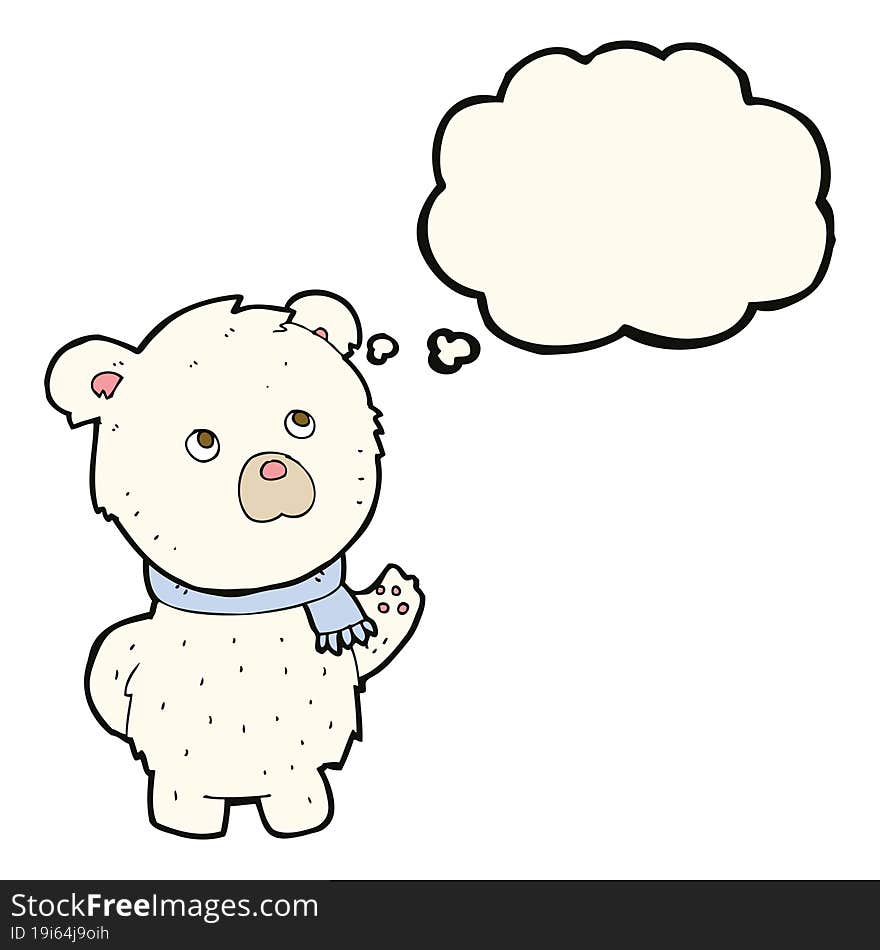 Cartoon Cute Polar Bear With Thought Bubble