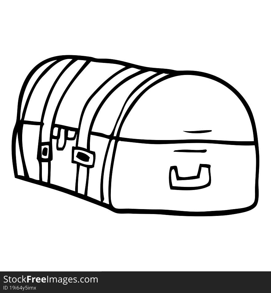 line drawing cartoon travel chest