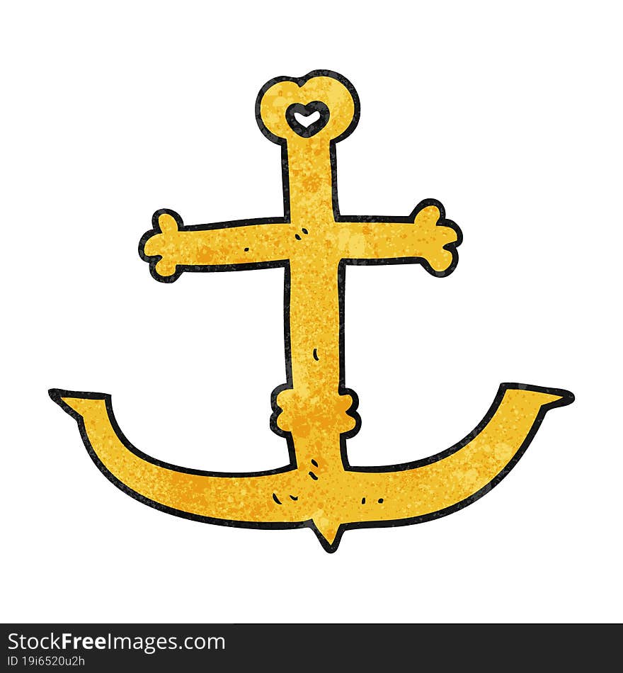 freehand textured cartoon anchor