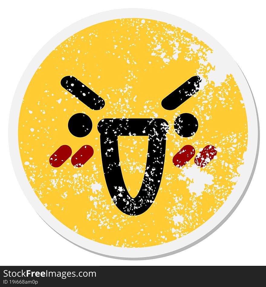 laughing mean face circular sticker