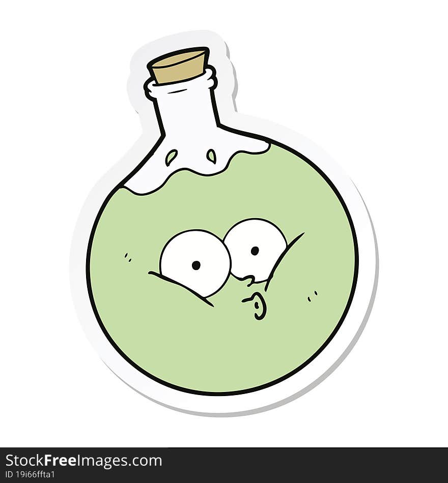 sticker of a cartoon potion