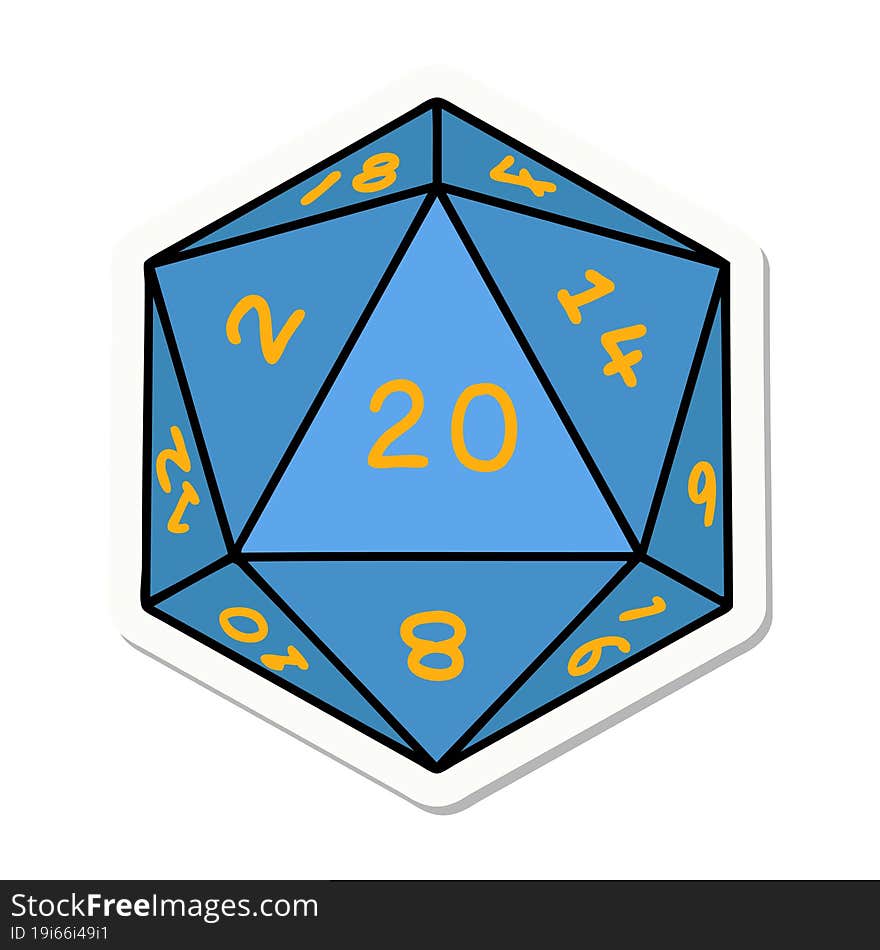 Natural 20 D20 Dice Roll Sticker