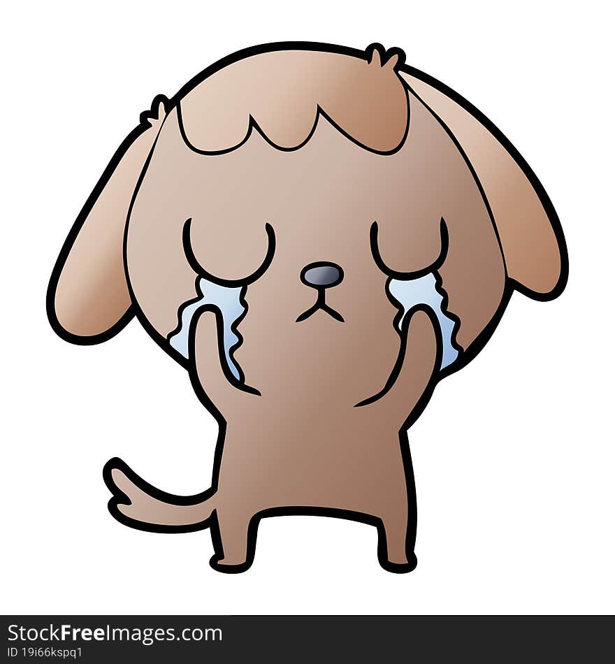 cute cartoon dog crying. cute cartoon dog crying