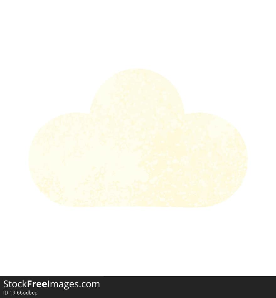 retro illustration style cartoon white cloud