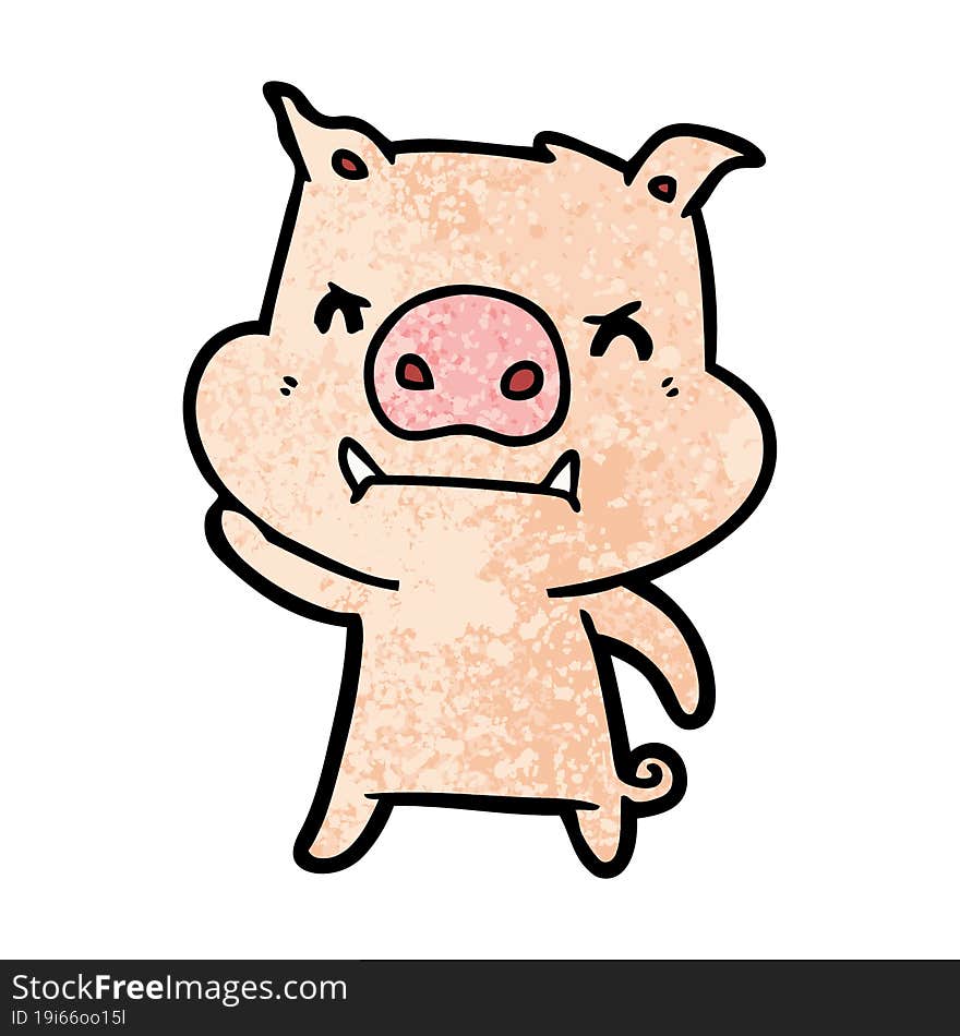 angry cartoon pig. angry cartoon pig