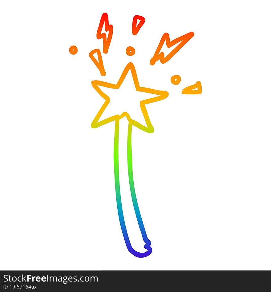 Rainbow Gradient Line Drawing Magic Star Wand