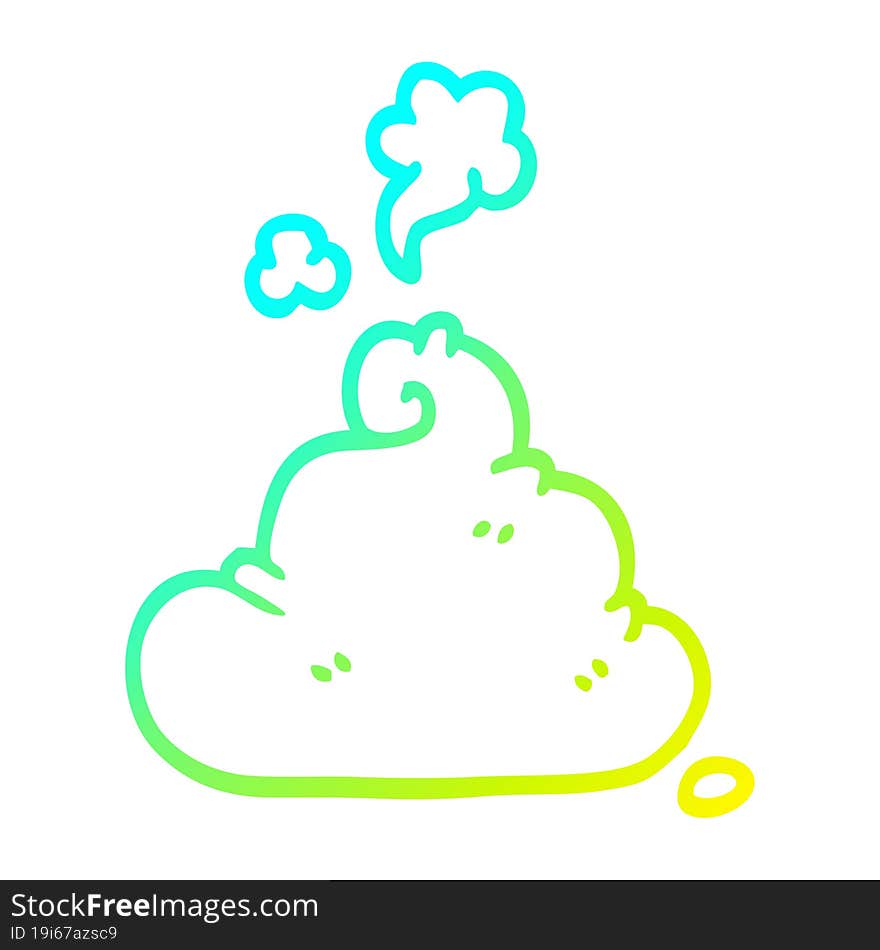 cold gradient line drawing cartoon poop