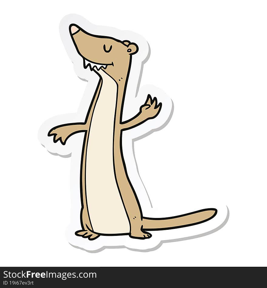 Sticker Of A Cartoon Weasel