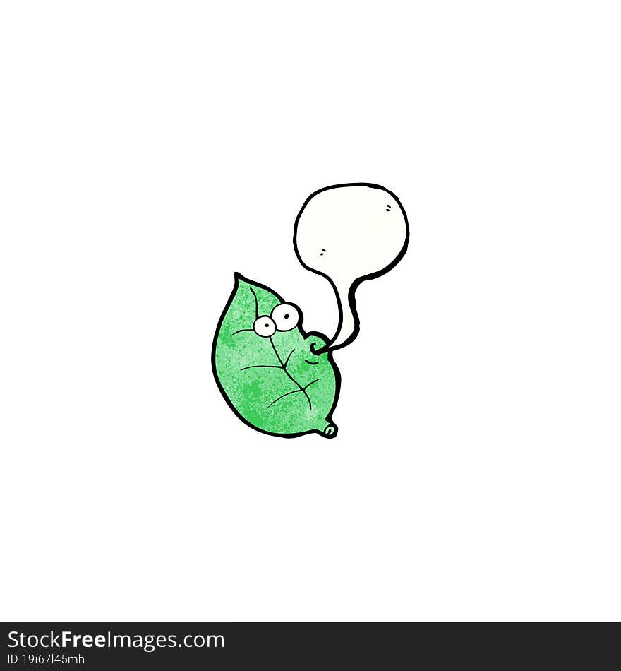 cartoon leaf with speech bubble