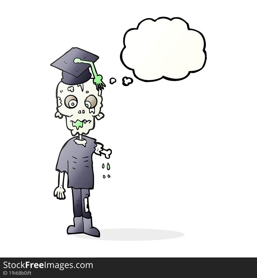 thought bubble cartoon zombie student