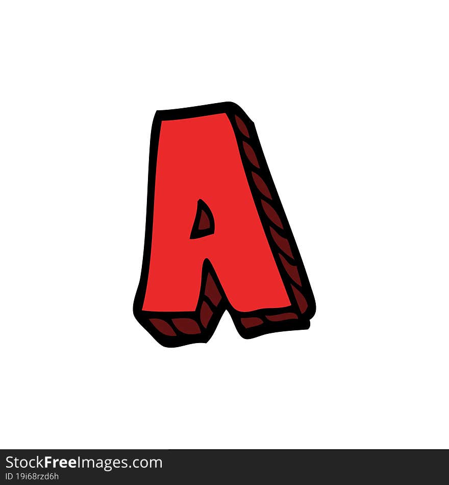 cartoon doodle letter a