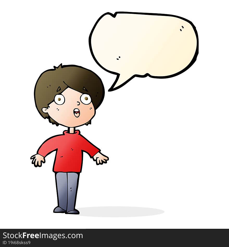 Cartoon Surprised Man With Speech Bubble