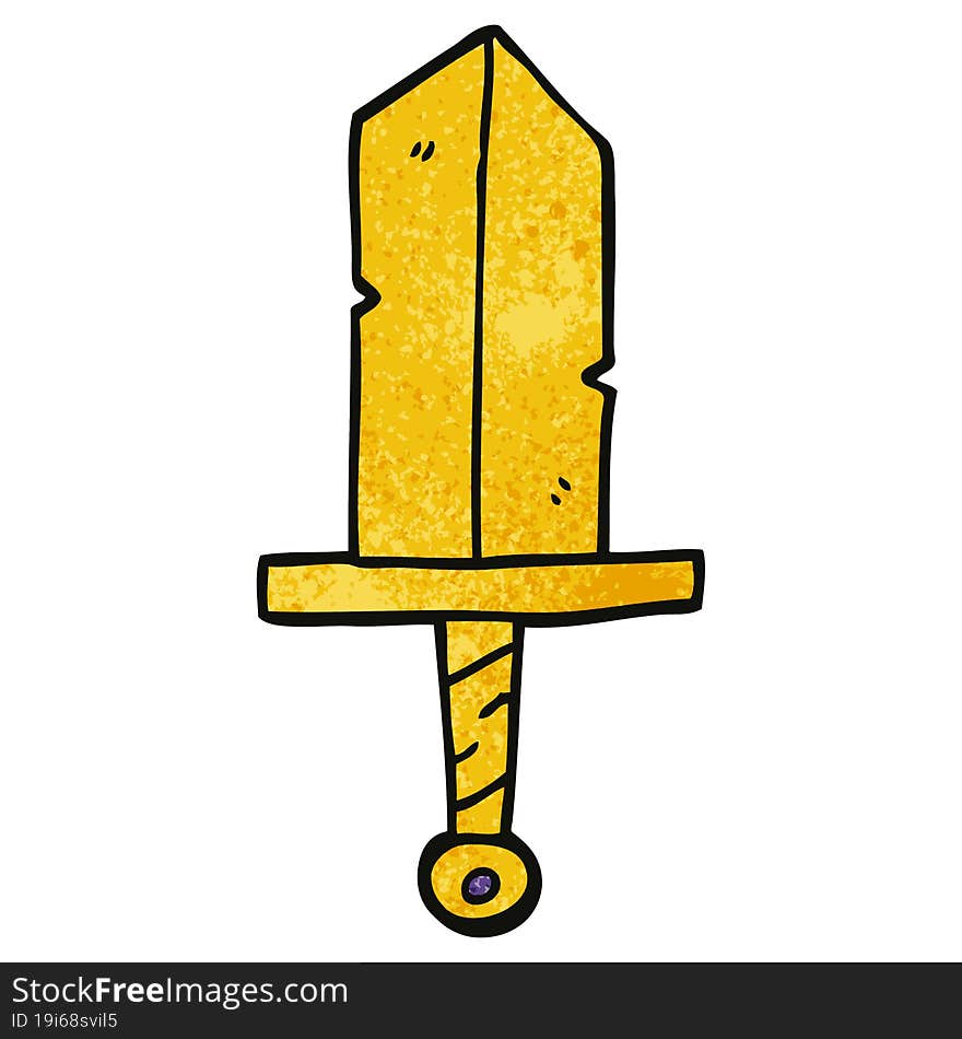 cartoon doodle golden dagger