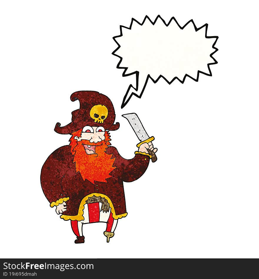 speech bubble textured cartoon pirate captain