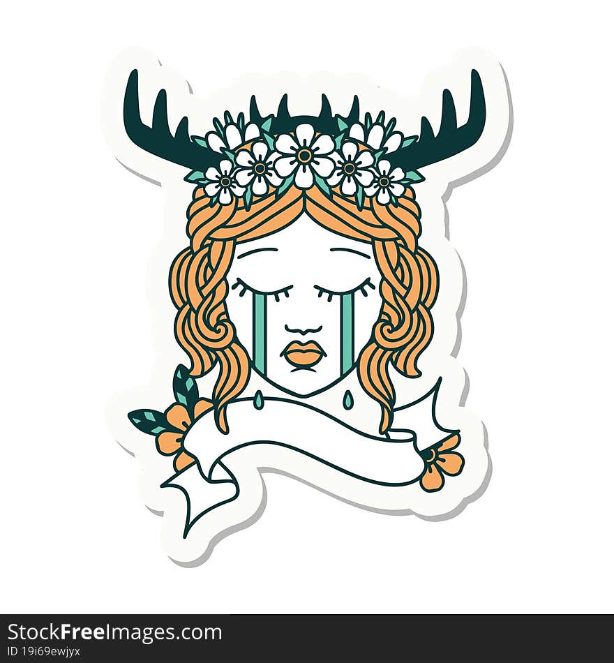 sticker of a human druid. sticker of a human druid