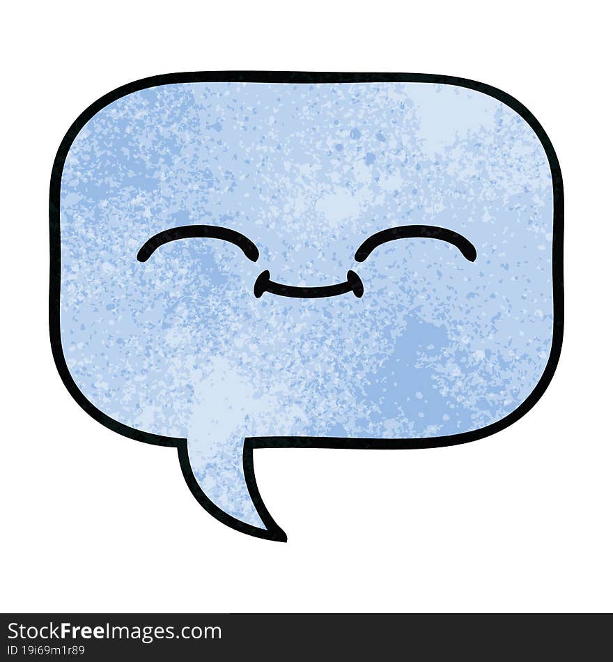 retro grunge texture cartoon of a speech bubble