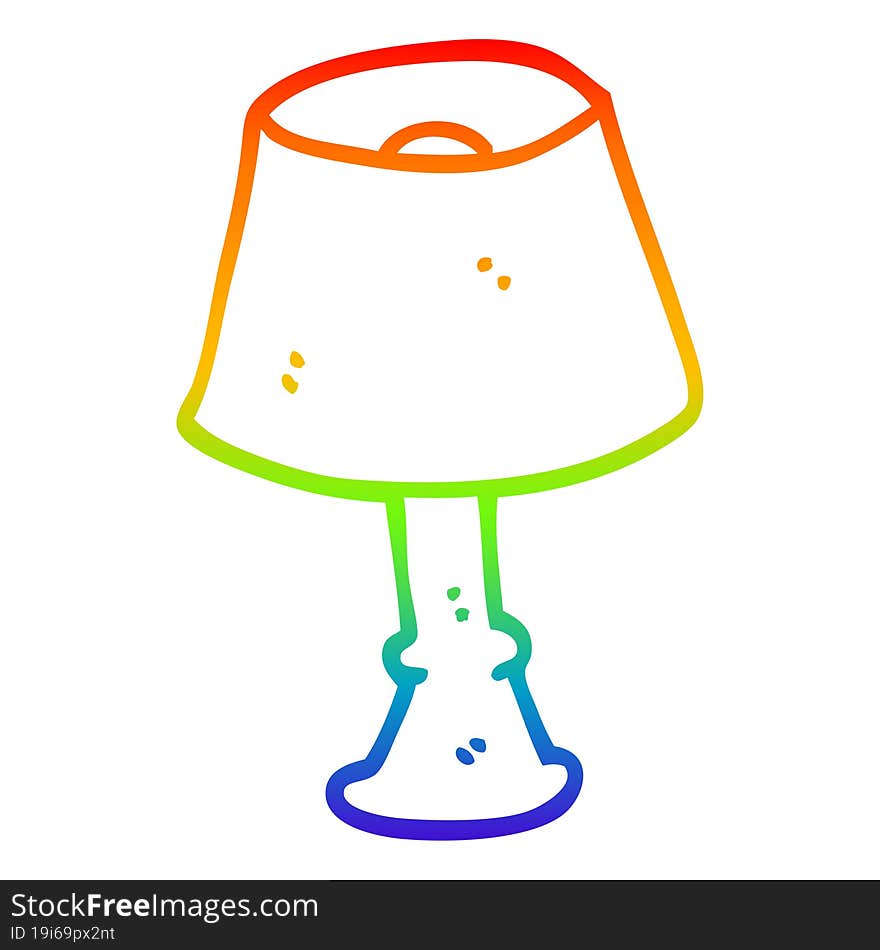 rainbow gradient line drawing cartoon house lamp