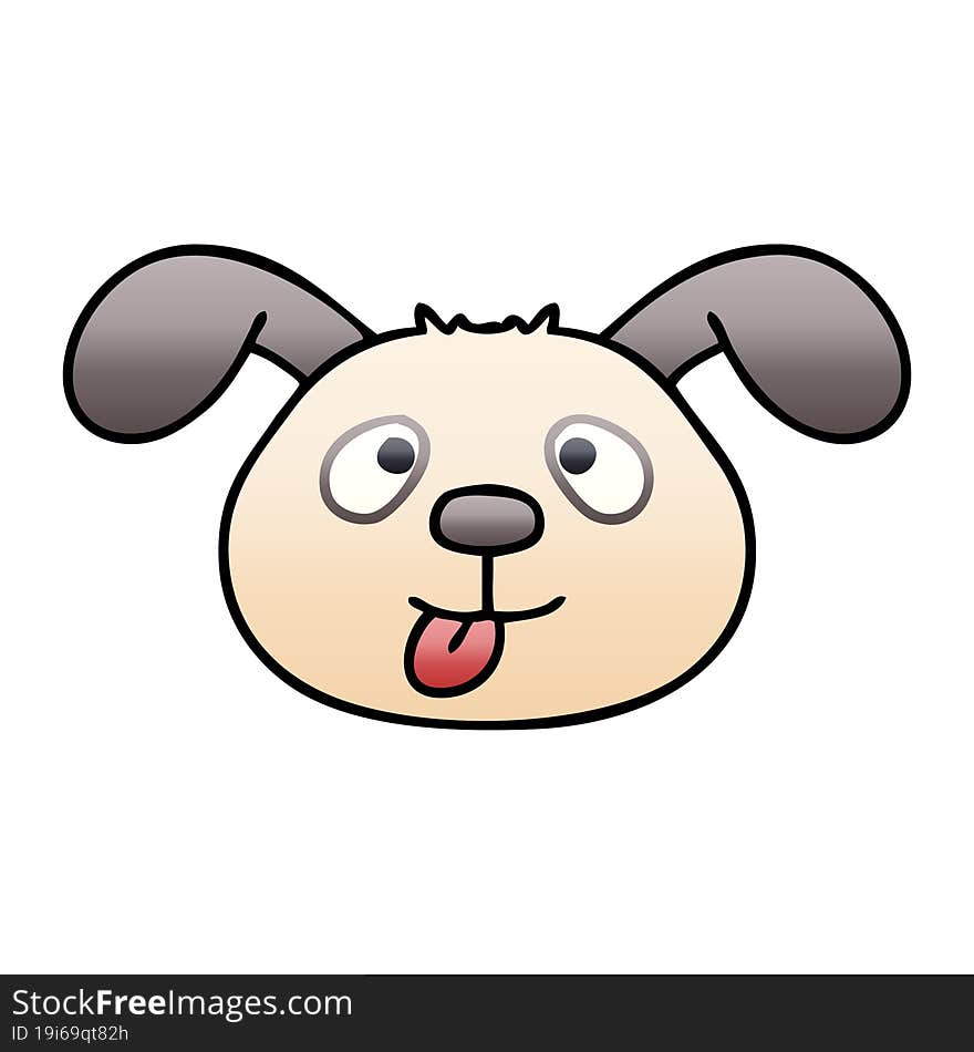 gradient shaded quirky cartoon dog face. gradient shaded quirky cartoon dog face