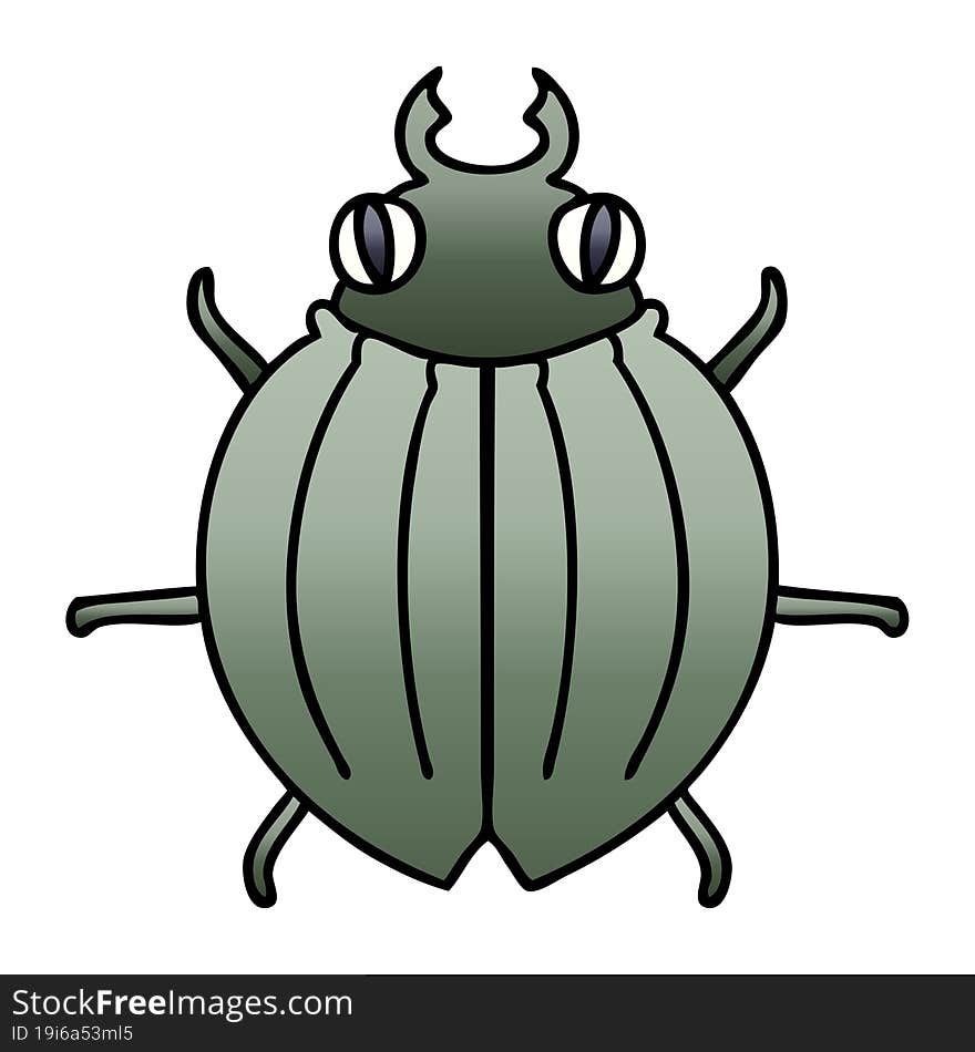 gradient shaded quirky cartoon beetle. gradient shaded quirky cartoon beetle