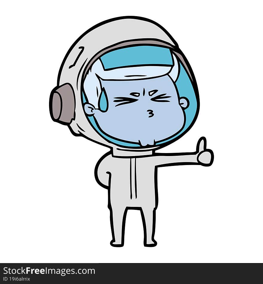 cartoon stressed astronaut. cartoon stressed astronaut