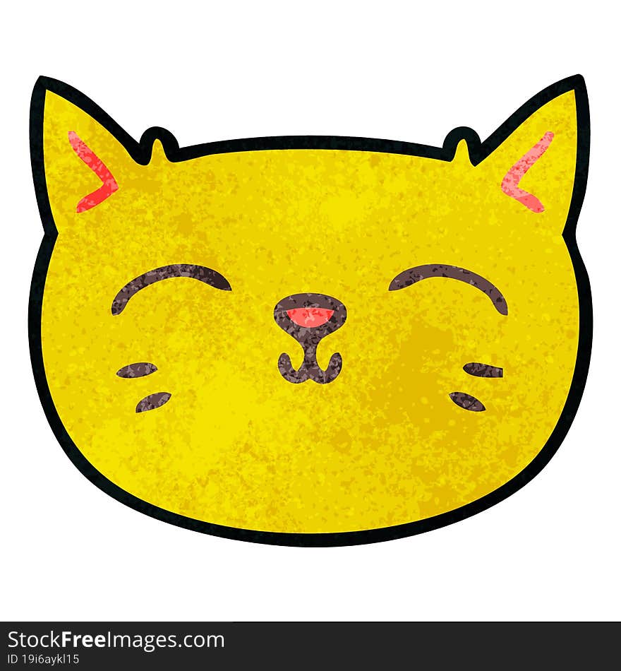 quirky hand drawn cartoon cat face