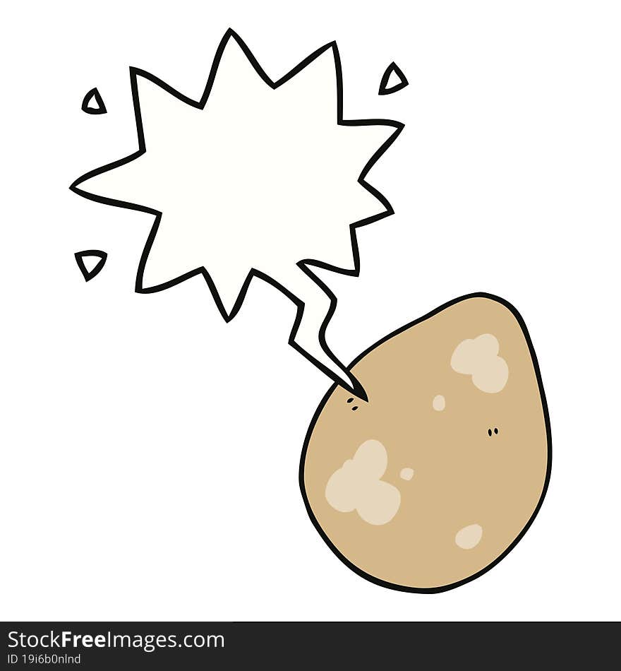 cartoon egg with speech bubble. cartoon egg with speech bubble