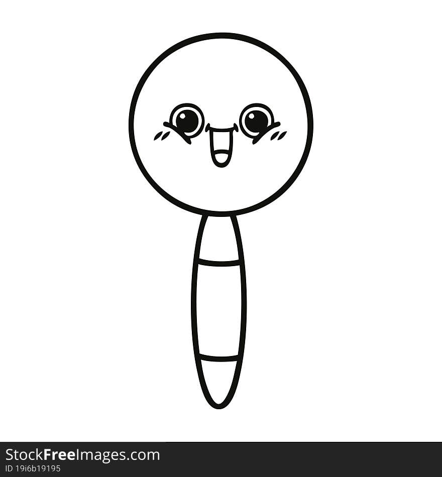 line drawing cartoon magnifying glass