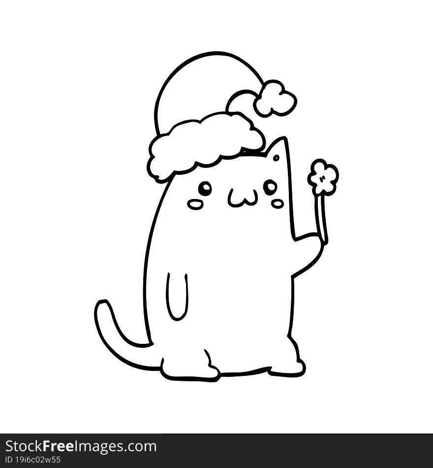 cute cartoon christmas cat