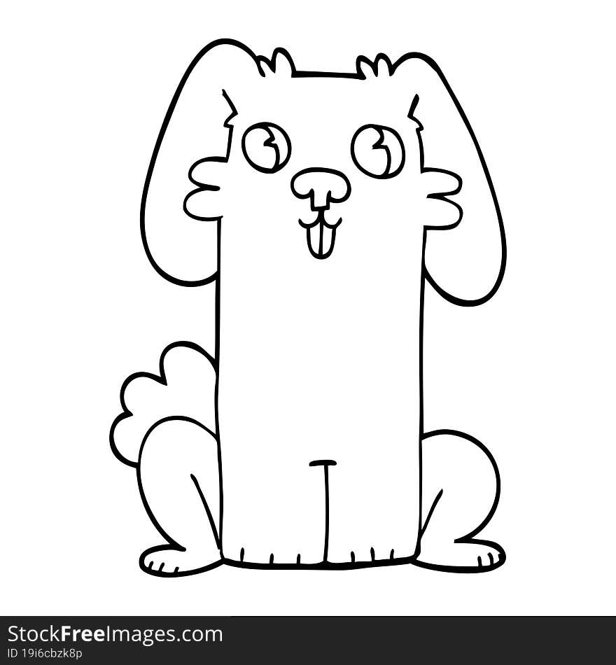 line drawing cartoon cute bunny