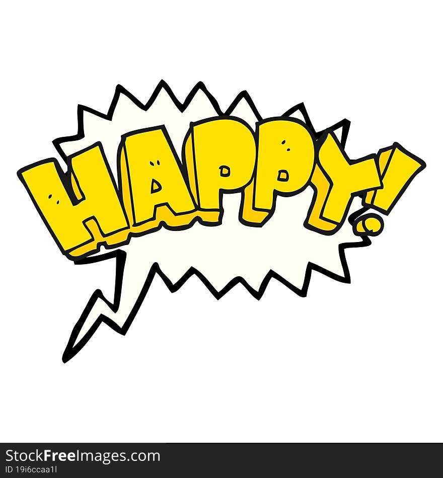 Speech Bubble Cartoon Happy Text Symbol