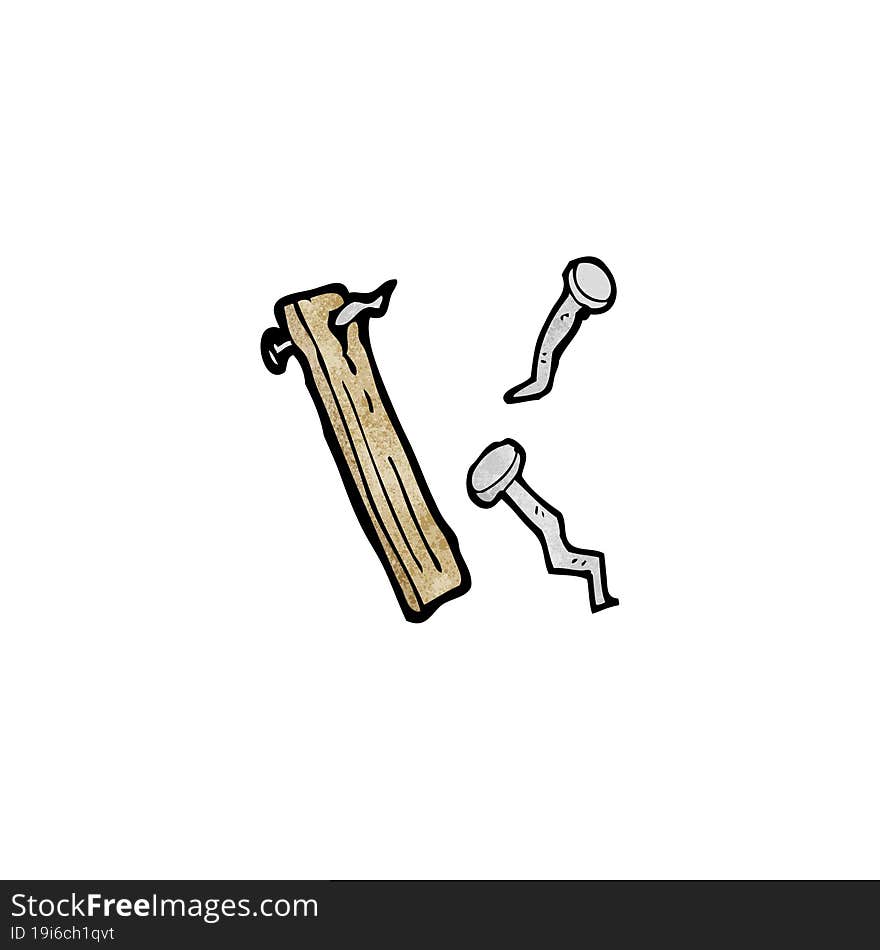 cartoon plank and nail