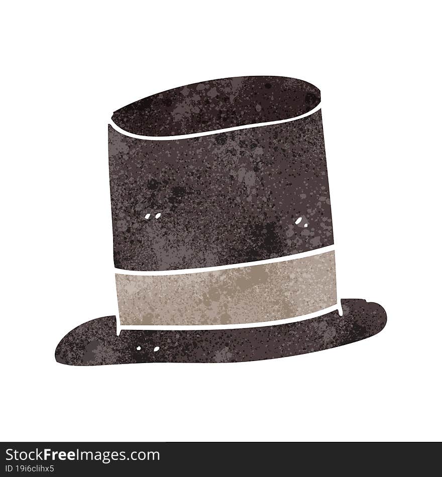 freehand retro cartoon top hat