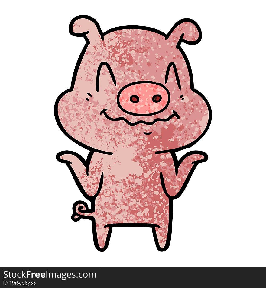 nervous cartoon pig. nervous cartoon pig