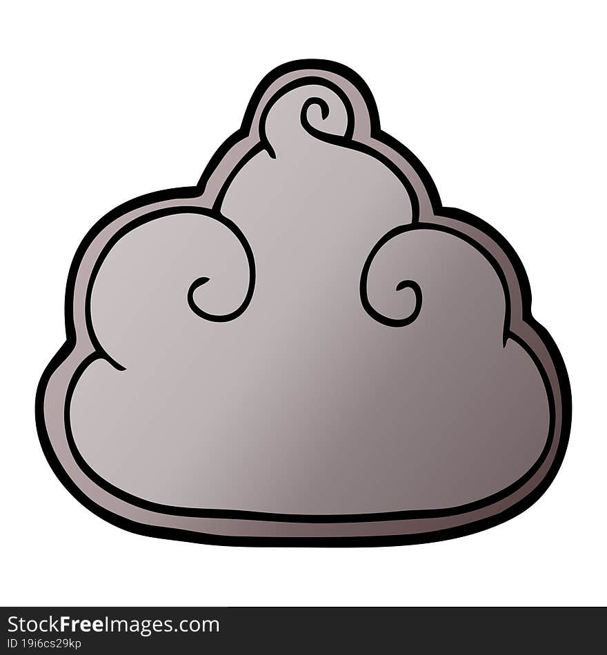 cartoon doodle storm cloud