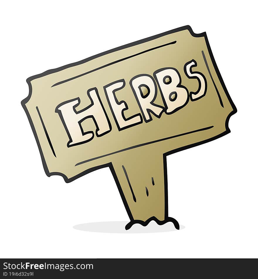 freehand drawn cartoon herbs sign