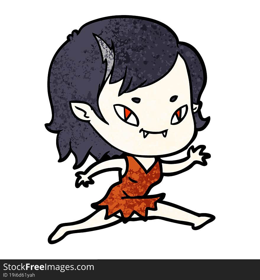 cartoon friendly vampire girl running. cartoon friendly vampire girl running