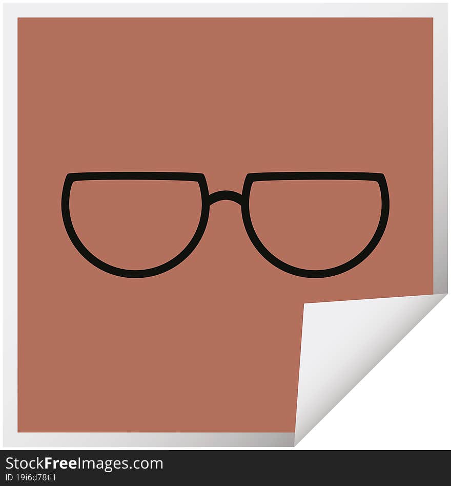 spectacles graphic vector illustration square sticker. spectacles graphic vector illustration square sticker