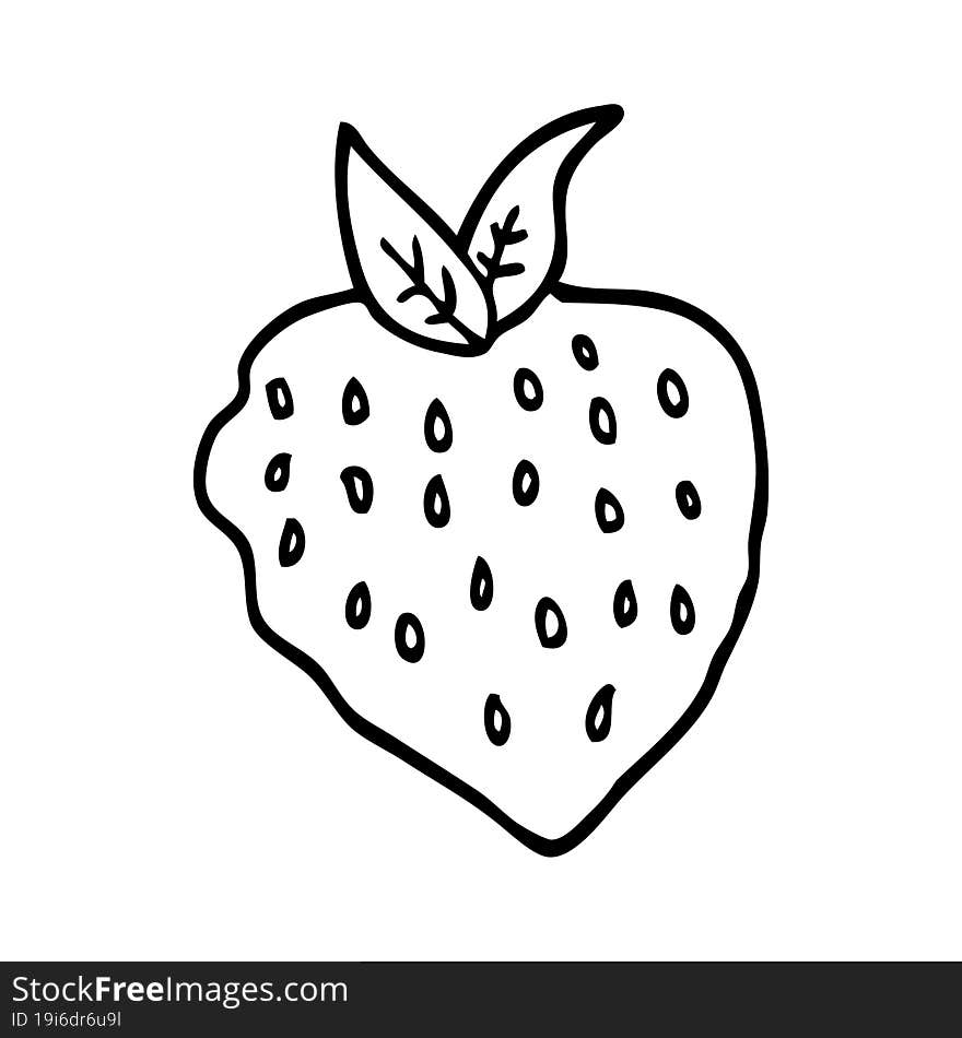 line drawing cartoon strawberry